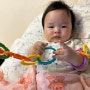 4개월아기 놀아주기 일상👶🏻 | 볼풀공 세척하는 법 세탁기로, 터미타임 마스터, 고리친구들 잡고흔들기, 꼬리책, 서기, 뒤집기연습