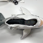 맞춤제작 인형 커스텀, 금속탐지기 수납 가능한 상어인형
