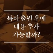 특허 출원 후 보정으로 내용을 추가할 수 있나요?