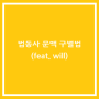 법동사 문맥 구별법 (feat. will)