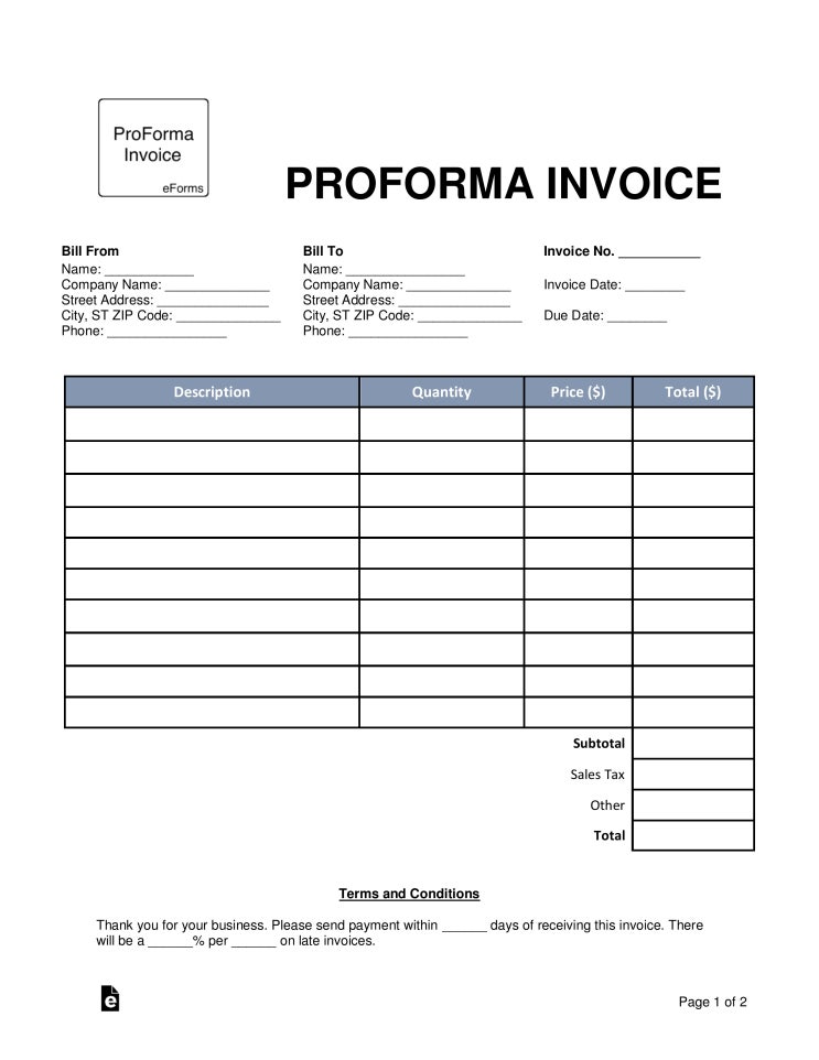 프로포마 인보이스(Proforma Invoice) 의미, 한방에 정리! : 네이버 블로그