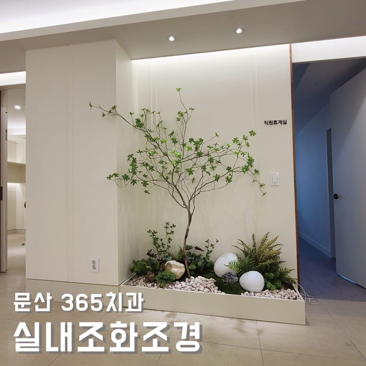 실내조화조경, 깔끔한 치과 인테리어! 자체 제작 인조 나무로 고급스럽게! : 네이버 블로그