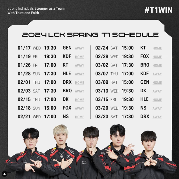 2024 LoL 롤 챔피언스 코리아 롤챔스 LCK 스프링 리그 일정 예매방법, 팬미팅 (T1 경기일정, 어웨이 홈) : 네이버 블로그