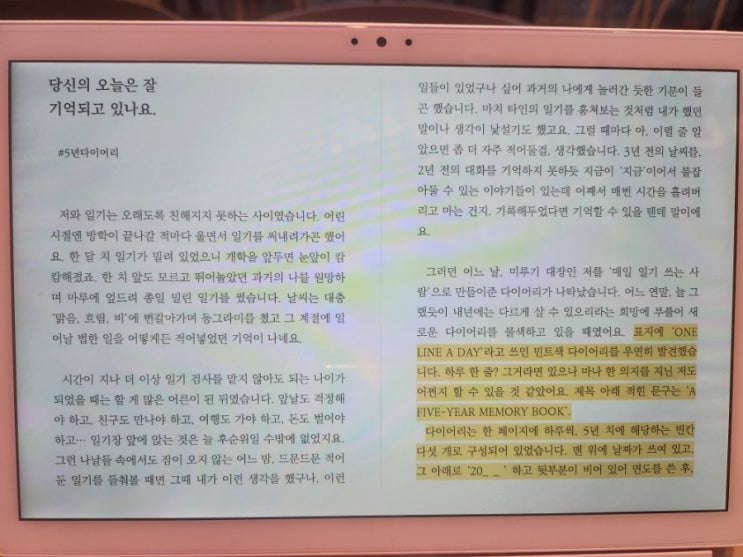 5년다이어리 5년일기장 기록습관 들이기 ONE LINE A DAY 내돈내산 : 네이버 블로그