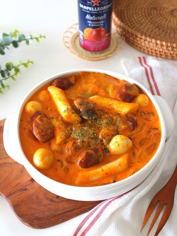 배떡 로제떡볶이 만들기 크림 떡볶이 황금레시피 로제소스 양념 만드는법 중국당면 요리 : 네이버 블로그