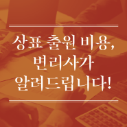 상표 출원 비용, 변리사가 이해하기 쉽게 알려 드립니다!