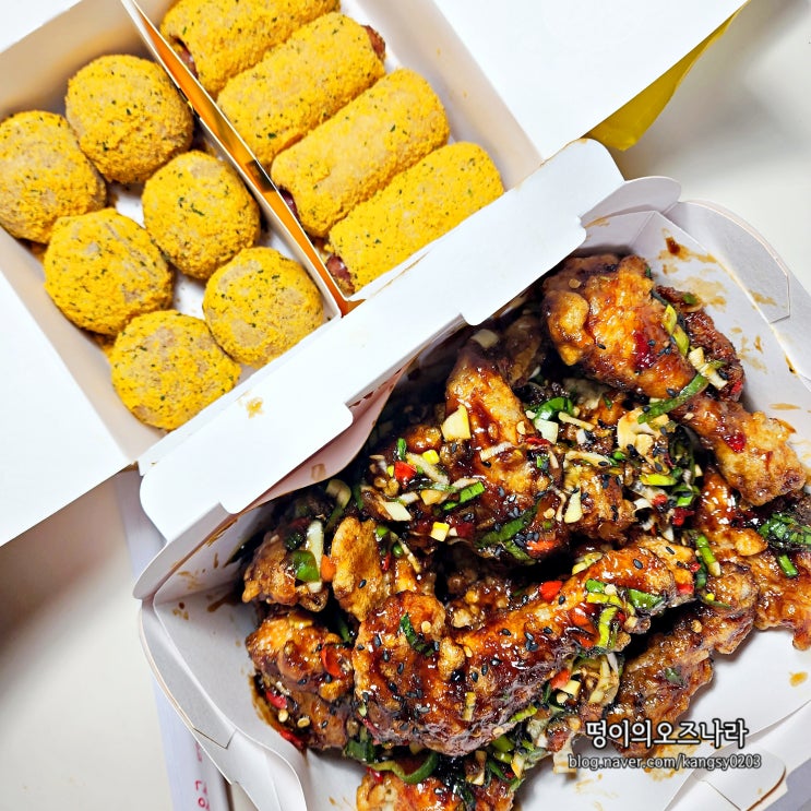 BHC치킨 맛초킹 치밥 필수 단짠치킨 w 뿌링핫도그 치즈볼 : 네이버 블로그