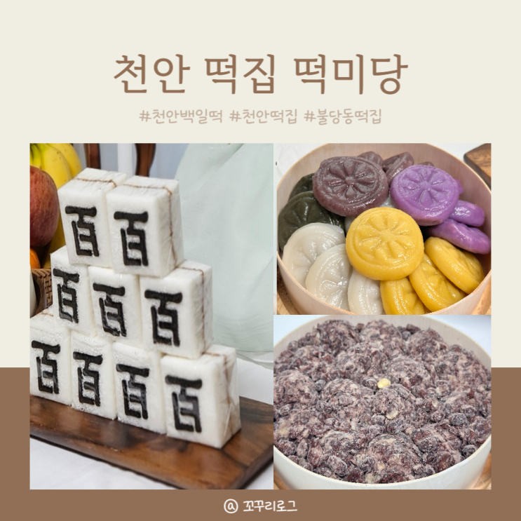 천안 떡집 불당동 떡미당 백일떡 3종 맞춤(내 돈 내산) : 네이버 블로그