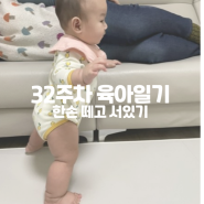 [7개월 아기 육아일기] 225일~ 231일차 : 한손 떼고 서있기, 옆으로 이동하기, 침대 기어올라가기
