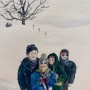북해도 가족여행 가족사진 보고 그린 그림