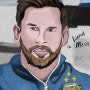 리오넬 메시 내스타일로 그리기 2부 컬러링 완성! Lionel Messi soccer player , drawing in my style