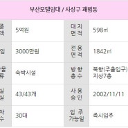 부산모텔임대 5억/3000만원 사상구 괘법동