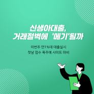 신생아대출, 거래절벽에 '메기'될까