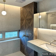 강서구 명지 퀸덤1차 55평 하이엔드 욕실 인테리어 by 모노우드 디자인
