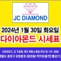 [다이아몬드 시세 정보] 2024년 1월 30일 화요일 오늘 다이아몬드 시세표 - 종로 JC다이아몬드