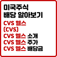 [미국 배당주] CVS 배당금 : 미국의 소매 약국 CVS헬스(CVS) 배당금 배당수익률 알아보기