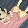 홈웨어 공주 잠옷 왕 리본이 귀여움 포인트인 프릴 원피스 파자마