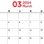 2024년 3월 달력파일 심플무료달력(첨부파일, 비번없음)