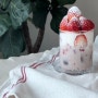 [홈카페]업그레이드 된 메리딸기 비주얼 딸기라떼만들기!