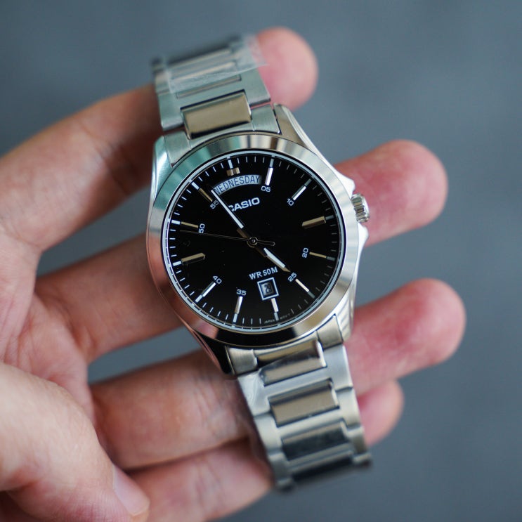 CASIO MTP-1370D-1A1 카시오 시계 리뷰, 에토프 가죽 스트랩 20mm 시계줄 교체 : 네이버 블로그
