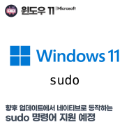 Windows 11, 향후 업데이트에서 'sudo' 명령어 지원 예정