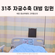 세종 충남대병원 임신 31주 조기수축 고위험산모 입원