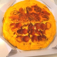 노모어피자 옥수수 새우 피자 / 더블 페페로니 피자 ( 반반 피자 ) 후기 - 노모어피자 이수역점 내돈내산