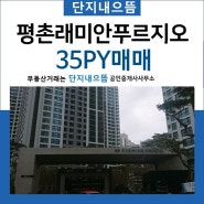 안양 평촌래미안푸르지오 뻥뷰 35평 로얄동 고층 급매