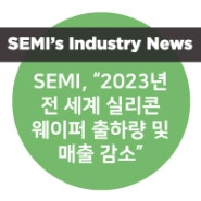SEMI, “2023년 전 세계 실리콘 웨이퍼 출하량 및 매출 감소”