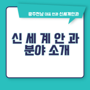 광주안과 수술사례 많은 신세계안과 소개합니다