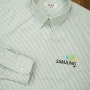 [안드레] 파스텔 그린 스트라이프 옥스포드 셔츠로 제작된 삼정씨앤비 유니폼 및 단체복