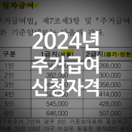 주거급여 신청 자격 2024년도 개정된 금액 청년 대상 총정리