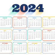 2024년 영문달력 영어 날짜 읽기 월별 약자 표기 방법