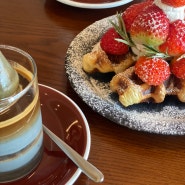 인천 주안역 카페 흑임자 딸기크로플 맛집 ‘끽다점’ (루프탑, 애견동반)