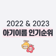 2022 &2023 아기이름 인기순위 통계 및 작명 팁