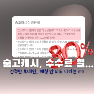 숨고 고수 등록 후 숨고캐시 30% 수수료 헐....