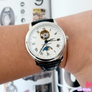 [FREDERIQUE CONSTANT] 프레드릭 콘스탄트 Classics Moonphase 클래식 문페이즈 흰판 검정가죽 FC-335MC4P6