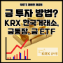 금 투자 방법 및 전망 : KRX 한국거래소, 금 통장, 금 ETF