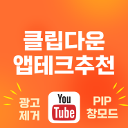 앱테크 추천 캐시 리워드 앱 클립다운 어플 (ft. 유튜브 광고 차단 PIP 모드)