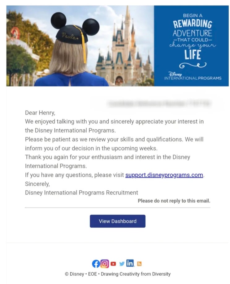 [경기대 디즈니 인턴십] Disney Application 등록부터 최종 면접까지 : 네이버 블로그