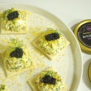 카나페만들기 캐비어 요리 철갑상어알 홈파티 고급선물로 추천 로얄바에리 블랙캐비어