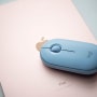 아이패드 마우스, 슬림하고 작은 디자인의 로지텍 PEBBLE M350 페일블루