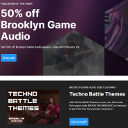 기간 무료 에셋! $50 테크노 전투 테마곡 20개, 다양한 루핑 게임 음악 BGM 에셋 모두 50%할인! (by Brooklyn Game Audio)