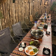 용인 기흥 애견동반 캠핑 분위기 바베큐 식당 몽키그릴에서 가족모임 식사