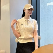 투에니스홀 케이블 반팔 여름 니트 : 여성 가을 골프웨어 골프복 여자 골프 티셔츠 추천