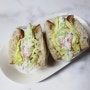 크래미 오이 와사비 그릭요거트 만들기 샌드위치 식단