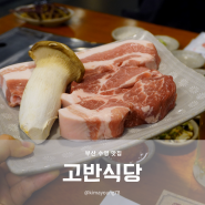 수영역 고기집 보장된 맛있음 고반식당