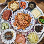 [단소]제주 애월 맛집 가정식백반/흑돼지 두루치기/제주 맛집/10첩 반상/흑돼지 제육볶음