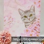 벚꽃 고양이가 빼꼼, 쉬운 아크릴화 그리기는 대전 취미미술, 그림배우기는 모브작업실과 함께 해요