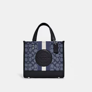 [코치 ] Dempsey Tote 22 In Signature Jacquard With Stripe And Coach Patch 뎀시토트22